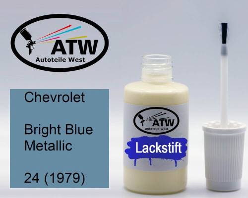 Chevrolet, Bright Blue Metallic, 24 (1979): 20ml Lackstift, von ATW Autoteile West.